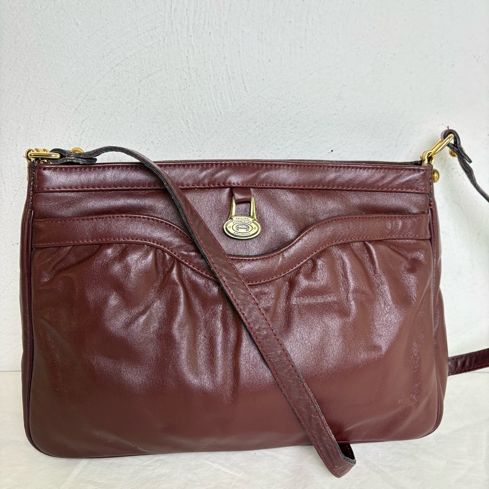 ETIENNE AIGNER Vintage Oxblood Burgundy Leather Crossbody Bag Purse Classic - Picture 2 of 16